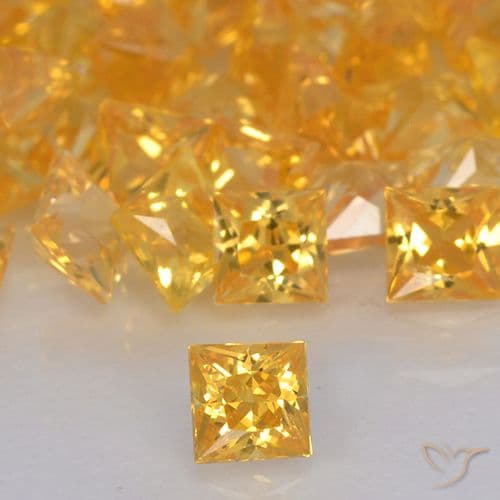 0.18ct Natural Yellow Sapphire, Square, 3x2.9 mm