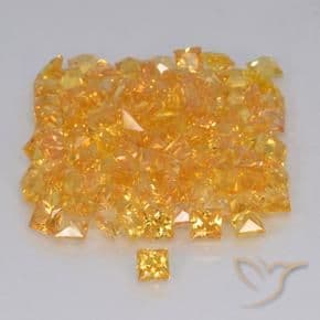 0.18ct Natural Yellow Sapphire, Square, 3x2.9 mm