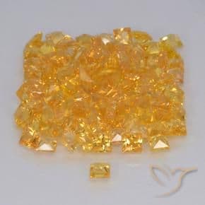 0.18ct Natural Yellow Sapphire, Square, 3x2.9 mm