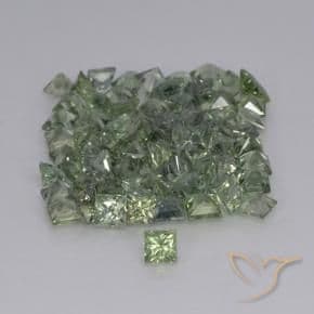 0.22ct Natural Light Sage Green Sapphire, Square, 3.1x3.1 mm