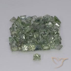 0.22ct Natural Light Sage Green Sapphire, Square, 3.1x3.1 mm