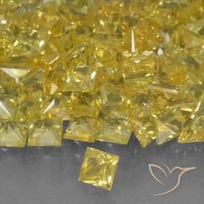 0.17ct Natural Yellow Sapphire, Square, 2.9x2.8 mm