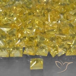 0.17ct Natural Yellow Sapphire, Square, 2.9x2.8 mm