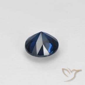 0.58ct Natural Night Blue Sapphire, Round Cut, 4.95 mm