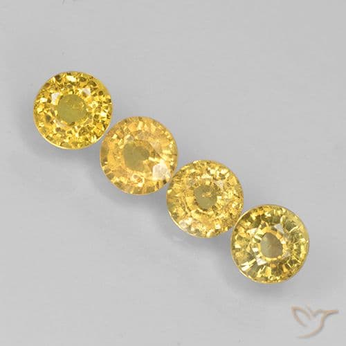 1.47ct Natural Golden Sapphire, Round Cut, 4.13 mm