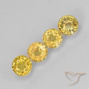 1.47ct Natural Golden Sapphire, Round Cut, 4.13 mm