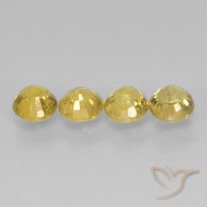 1.47ct Natural Golden Sapphire, Round Cut, 4.13 mm
