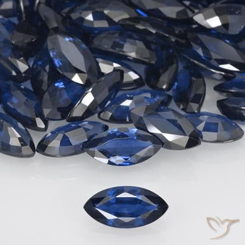 0.67ct Natural Navy Blue Sapphire, Marquise, 8.2x4.2 mm