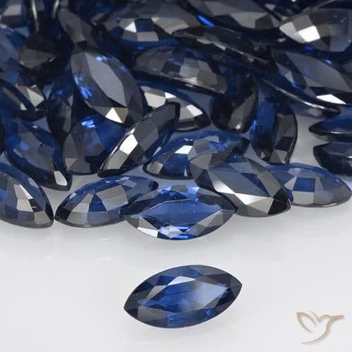 0.67ct Natural Navy Blue Sapphire, Marquise, 8.2x4.2 mm