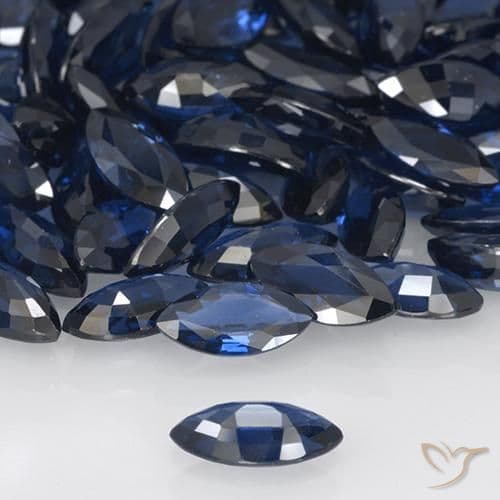 0.67ct Natural Navy Blue Sapphire, Marquise, 8.2x4.2 mm
