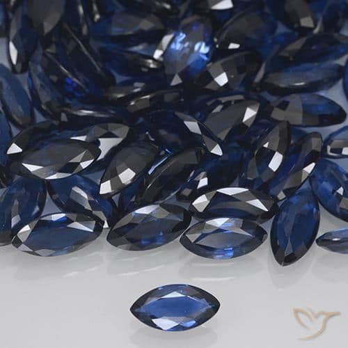0.48ct Natural Deep Navy Blue Sapphire, Marquise, 7.1x3.4 mm