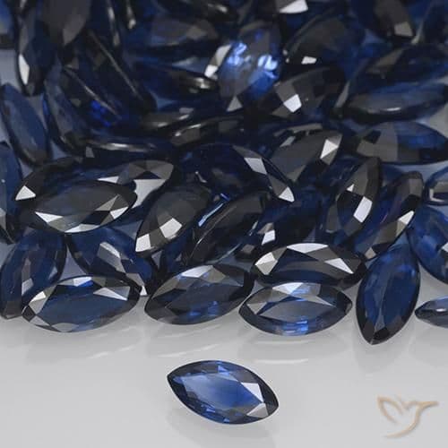 0.48ct Natural Deep Navy Blue Sapphire, Marquise, 7.1x3.4 mm