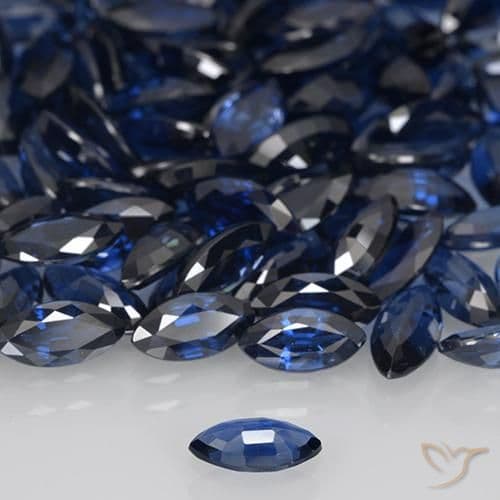 0.48ct Natural Deep Navy Blue Sapphire, Marquise, 7.1x3.4 mm