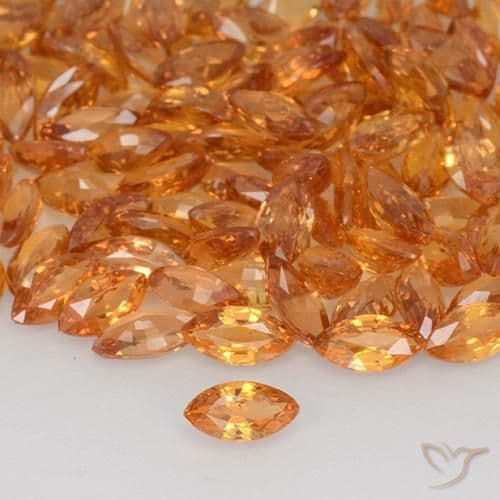0.20ct Natural Tiger Orange Sapphire, Marquise, 5x2.7 mm