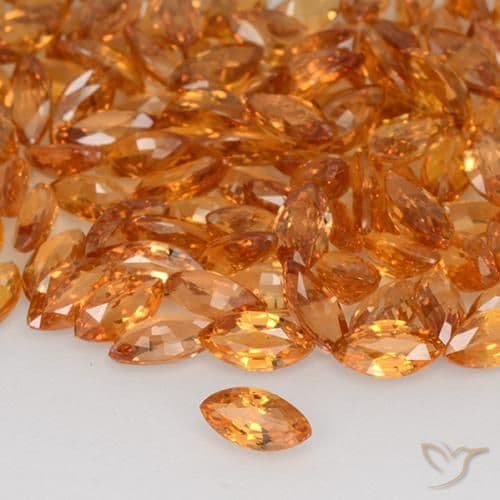 0.20ct Natural Tiger Orange Sapphire, Marquise, 5x2.7 mm