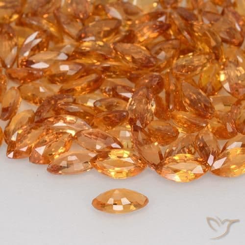 0.20ct Natural Tiger Orange Sapphire, Marquise, 5x2.7 mm
