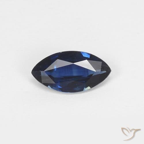 0.96ct Natural Navy Blue Sapphire, Marquise, 9.1x4.8 mm