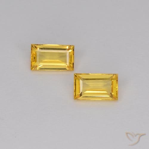 1.09ct Medium-Dark Golden Sapphire, Baguette, 4.6x2.6 mm