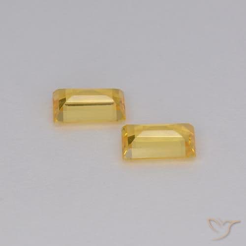 0.75ct Natural Golden Sapphire, Baguette, 5x3 mm