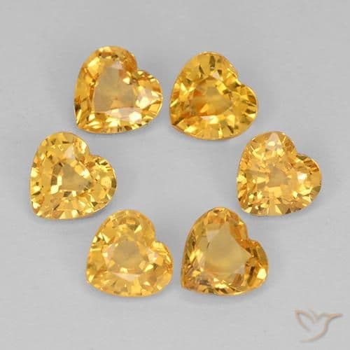 0.71ct Natural Bright Gold Sapphire, Heart Shape, 4.6x4.5 mm