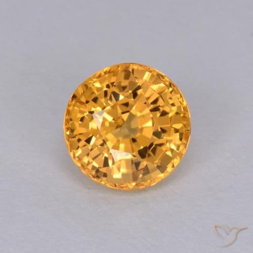 1.05ct Natural Gold Sapphire, Round Cut, 5.56 mm