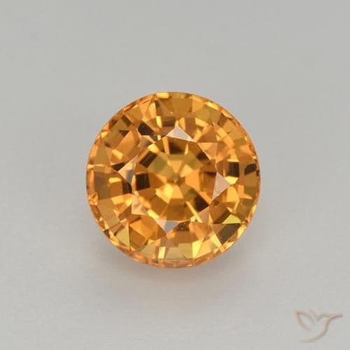 1.14ct Natural Deep Gold Sapphire, Round Cut, 5.68 mm