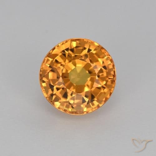 1.17ct Natural Gold Sapphire, Round Cut, 5.65 mm