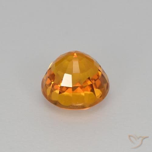 0.98ct Natural Deep Orange-Gold Sapphire, Round Cut, 5.22 mm