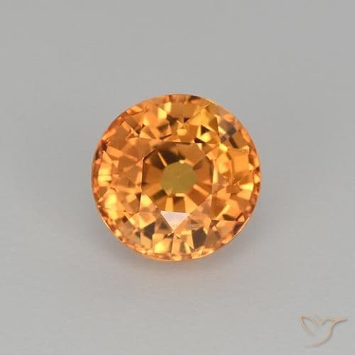 1.00ct Natural Dark Orange Sapphire, Round Cut, 5.52 mm