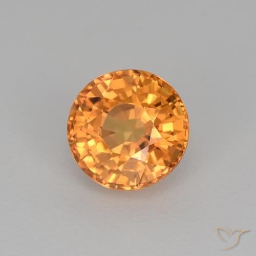 1.00ct Natural Dark Orange Sapphire, Round Cut, 5.52 mm