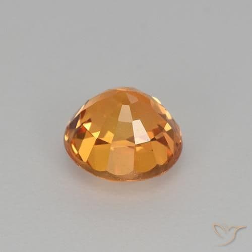 1.00ct Natural Dark Orange Sapphire, Round Cut, 5.52 mm