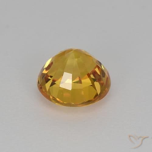 1.06ct Natural Deep Orange-Gold Sapphire, Round Cut, 5.66 mm