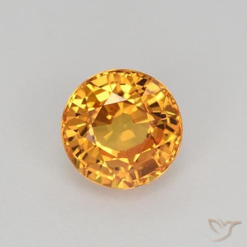 1.16ct Natural Medium Orange Sapphire, Round Cut, 5.66 mm