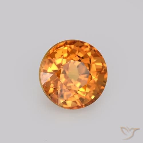 1.13ct Natural Dark Orange Sapphire, Round Cut, 5.32 mm
