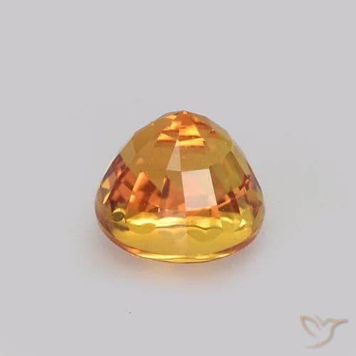 1.13ct Natural Dark Orange Sapphire, Round Cut, 5.32 mm