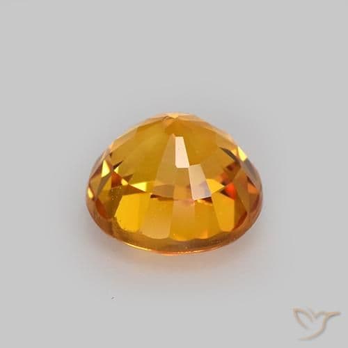 1.08ct Natural Deep Orange-Gold Sapphire, Round Cut, 5.64 mm