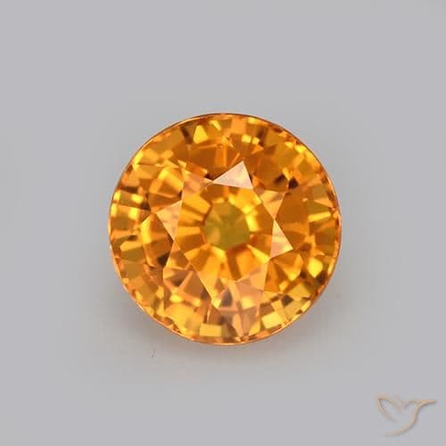 1.24ct Natural Gold Sapphire, Round Cut, 5.68 mm