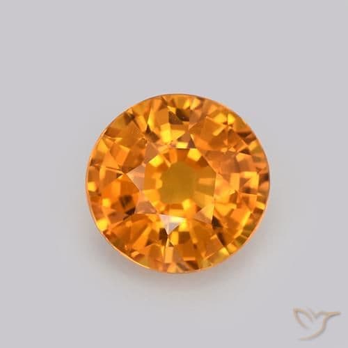 0.99ct Natural Deep Orange-Gold Sapphire, Round Cut, 5.66 mm