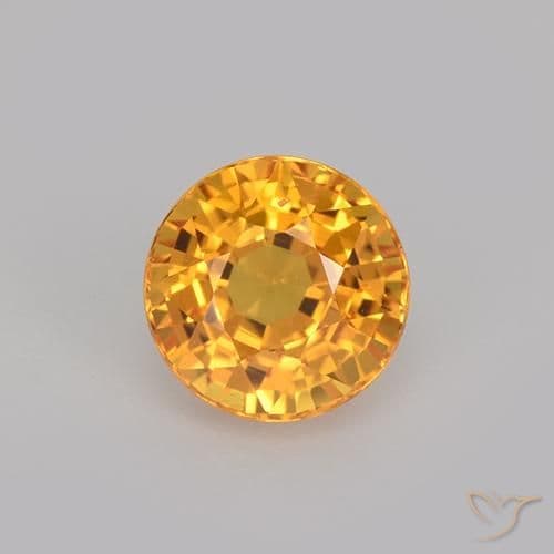 1.03ct Natural Medium Orange Sapphire, Round Cut, 5.28 mm