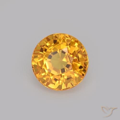 1.03ct Natural Medium Orange Sapphire, Round Cut, 5.28 mm