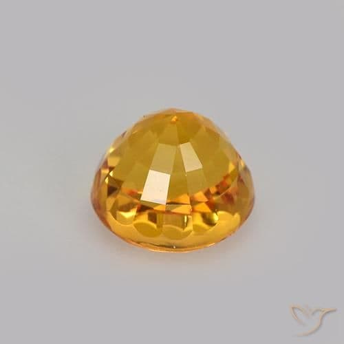 1.03ct Natural Medium Orange Sapphire, Round Cut, 5.28 mm