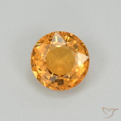 1.01ct Natural Medium Orange Sapphire, Round Cut, 5.73 mm