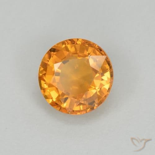 1.01ct Natural Medium Orange Sapphire, Round Cut, 5.73 mm