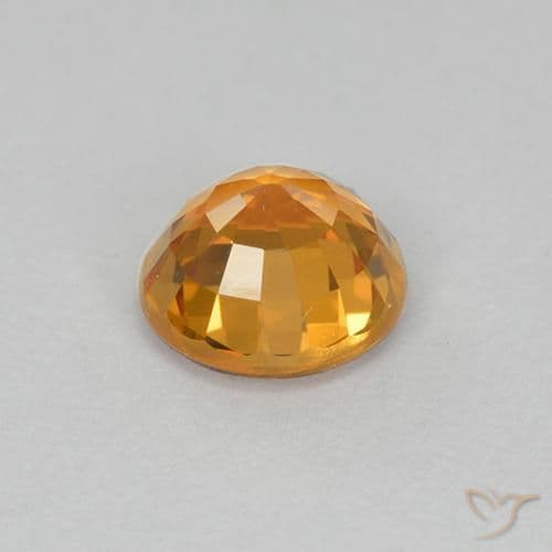 1.01ct Natural Medium Orange Sapphire, Round Cut, 5.73 mm