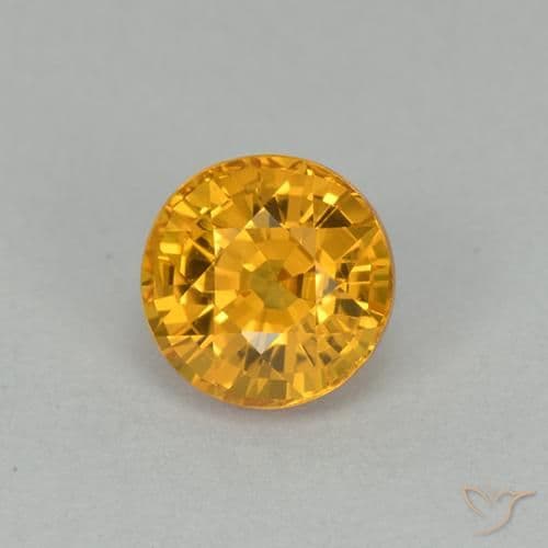 1.00ct Natural Dark Golden Sapphire, Round Cut, 5.34 mm