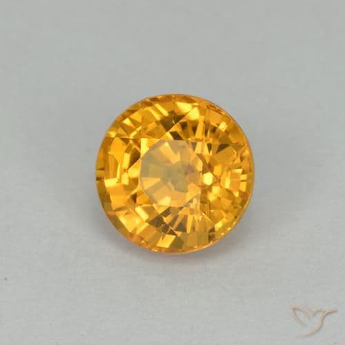 1.00ct Natural Dark Golden Sapphire, Round Cut, 5.34 mm