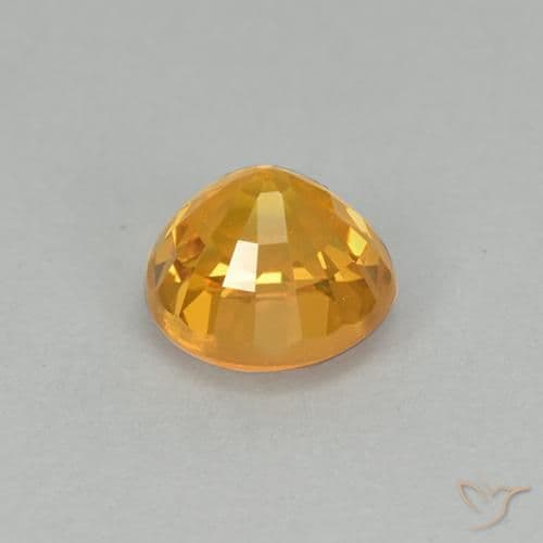 1.00ct Natural Dark Golden Sapphire, Round Cut, 5.34 mm