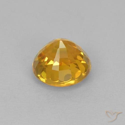 1.02ct Deep Golden Orange Sapphire, Round Cut, 5.47 mm