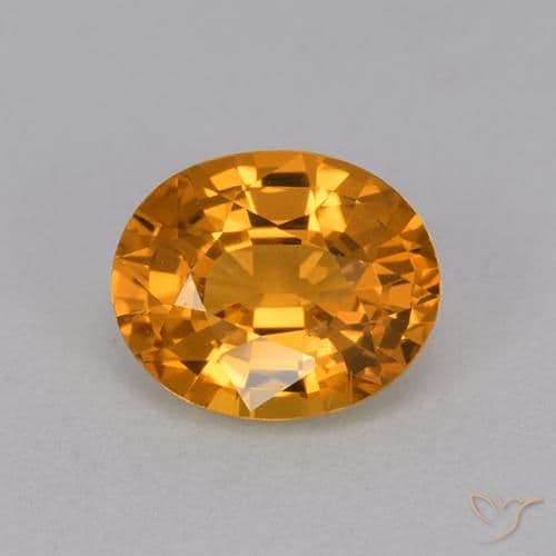 1.14ct Deep Orange-Gold Sapphire, Oval Cut, 6.9x5.6 mm