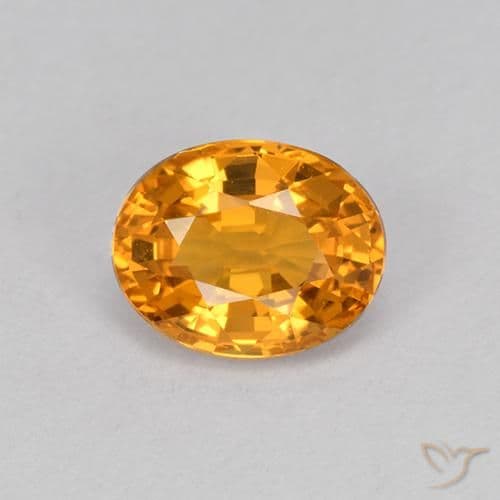 1.03ct Natural Orange-Gold Sapphire, Oval Cut, 6.4x5 mm